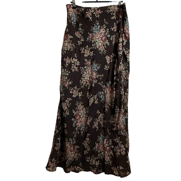 Ralph Lauren Dresses & Skirts - Vintage Lauren Ralph Lauren Brown Floral Skirt - Boho - Retro - Size 8